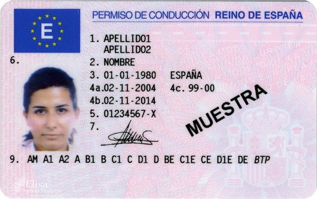 Registered Spanish Drivers License